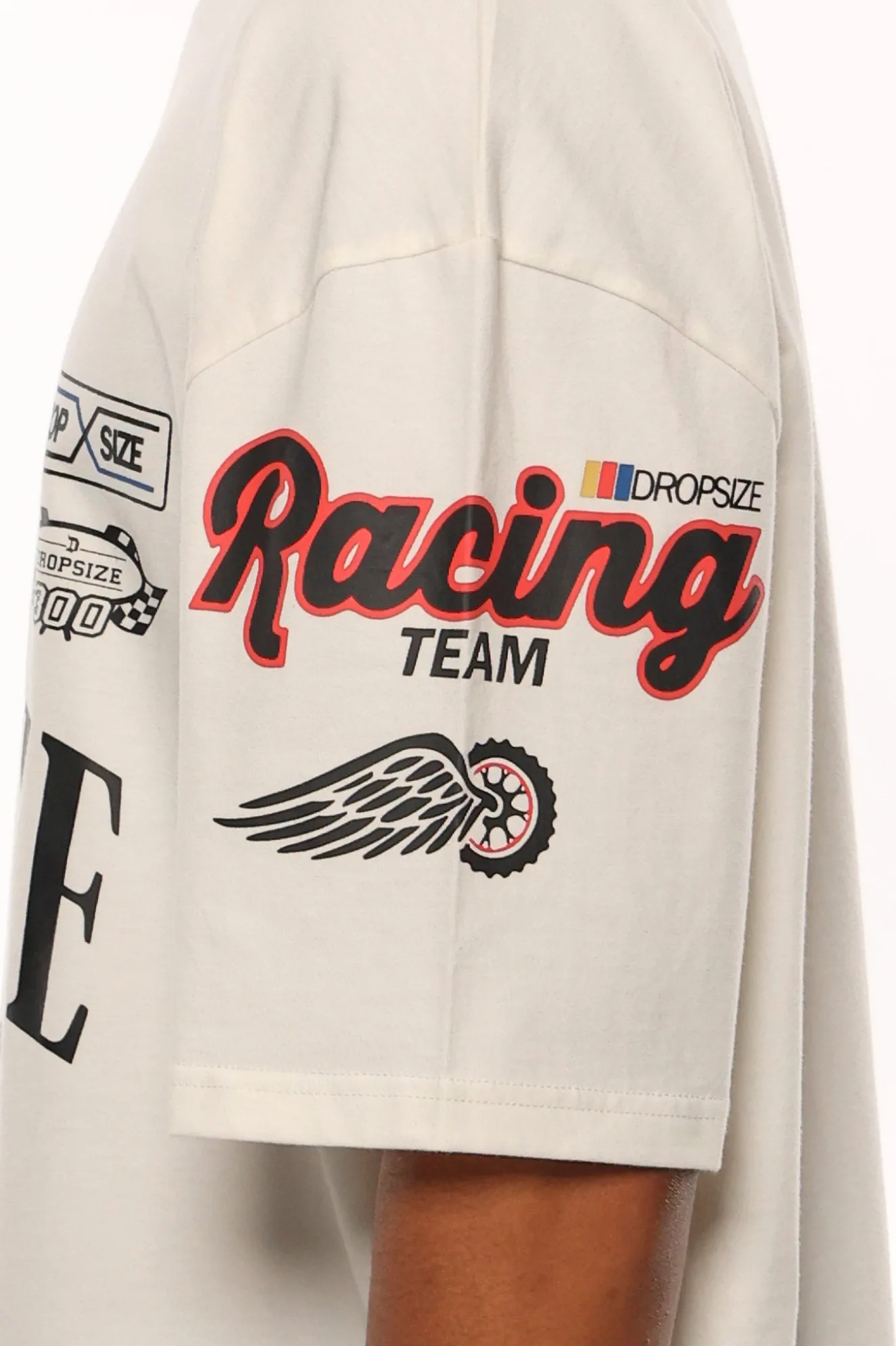 HEAVY OVERSIZE MOTORSPORT T-SHIRT CREAM