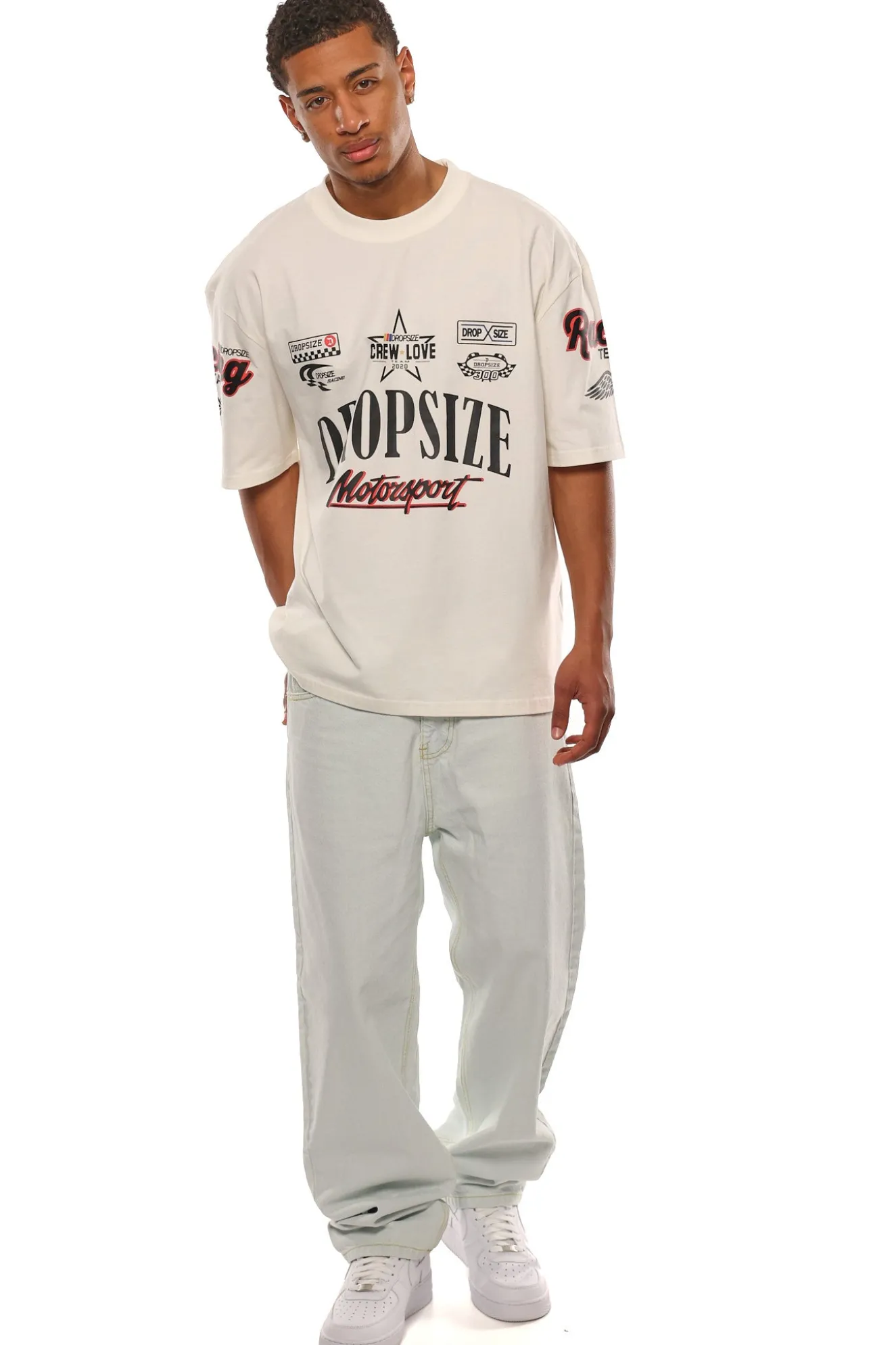 HEAVY OVERSIZE MOTORSPORT T-SHIRT CREAM