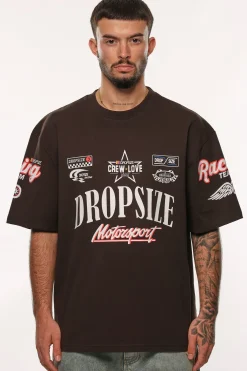 HEAVY OVERSIZE MOTORSPORT T-SHIRT WASHED BLACK