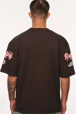 HEAVY OVERSIZE MOTORSPORT T-SHIRT WASHED BLACK