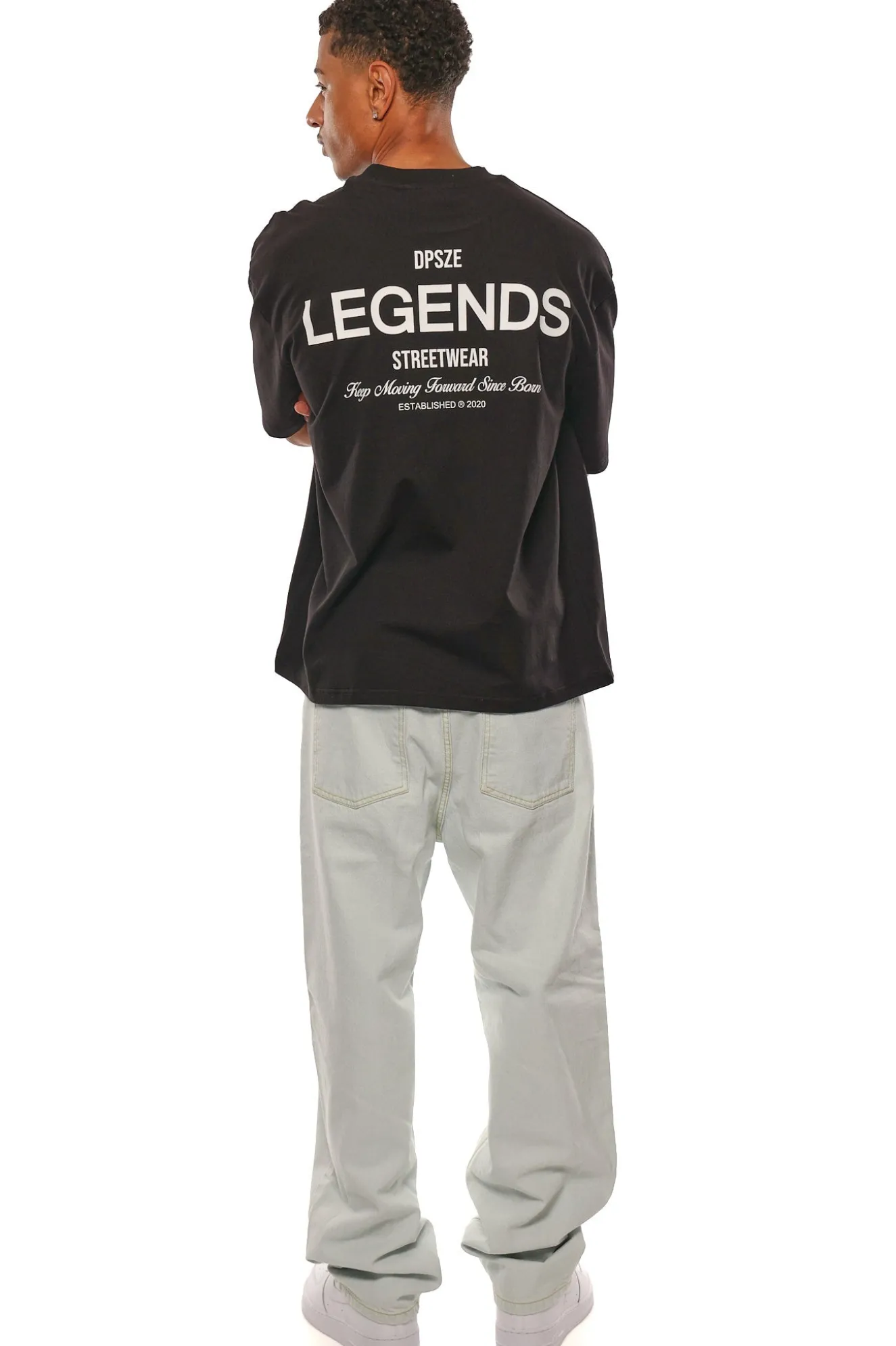 HEAVY OVERSIZE MOVING FORWARD T-SHIRT BLACK