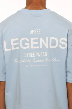 HEAVY OVERSIZE MOVING FORWARD T-SHIRT BABY BLUE