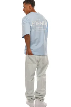 HEAVY OVERSIZE MOVING FORWARD T-SHIRT BABY BLUE