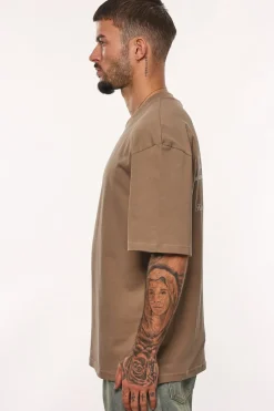 HEAVY OVERSIZE MOVING FORWARD T-SHIRT SILVER MINK