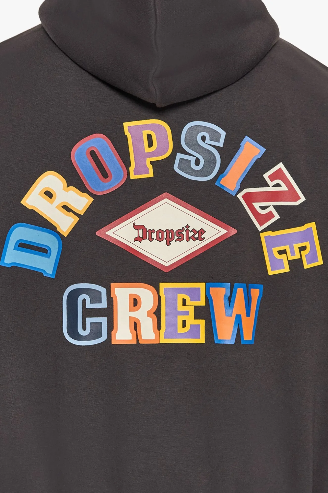 HEAVY OVERSIZE MULTICOLOR LOGO HOODIE WASHED BLACK