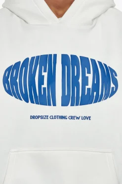 HEAVY OVERSIZE OVAL BROKEN DREAMS HOODIE CREAM WHITE