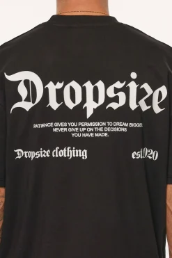 HEAVY OVERSIZE PATIENCE T-SHIRT BLACK