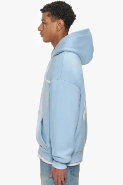 HEAVY OVERSIZE PRAY LOVE HUSTLE HOODIE BABY BLUE
