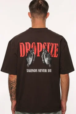 HEAVY OVERSIZE PRAY T-SHIRT WASHED BLACK