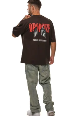 HEAVY OVERSIZE PRAY T-SHIRT WASHED BLACK