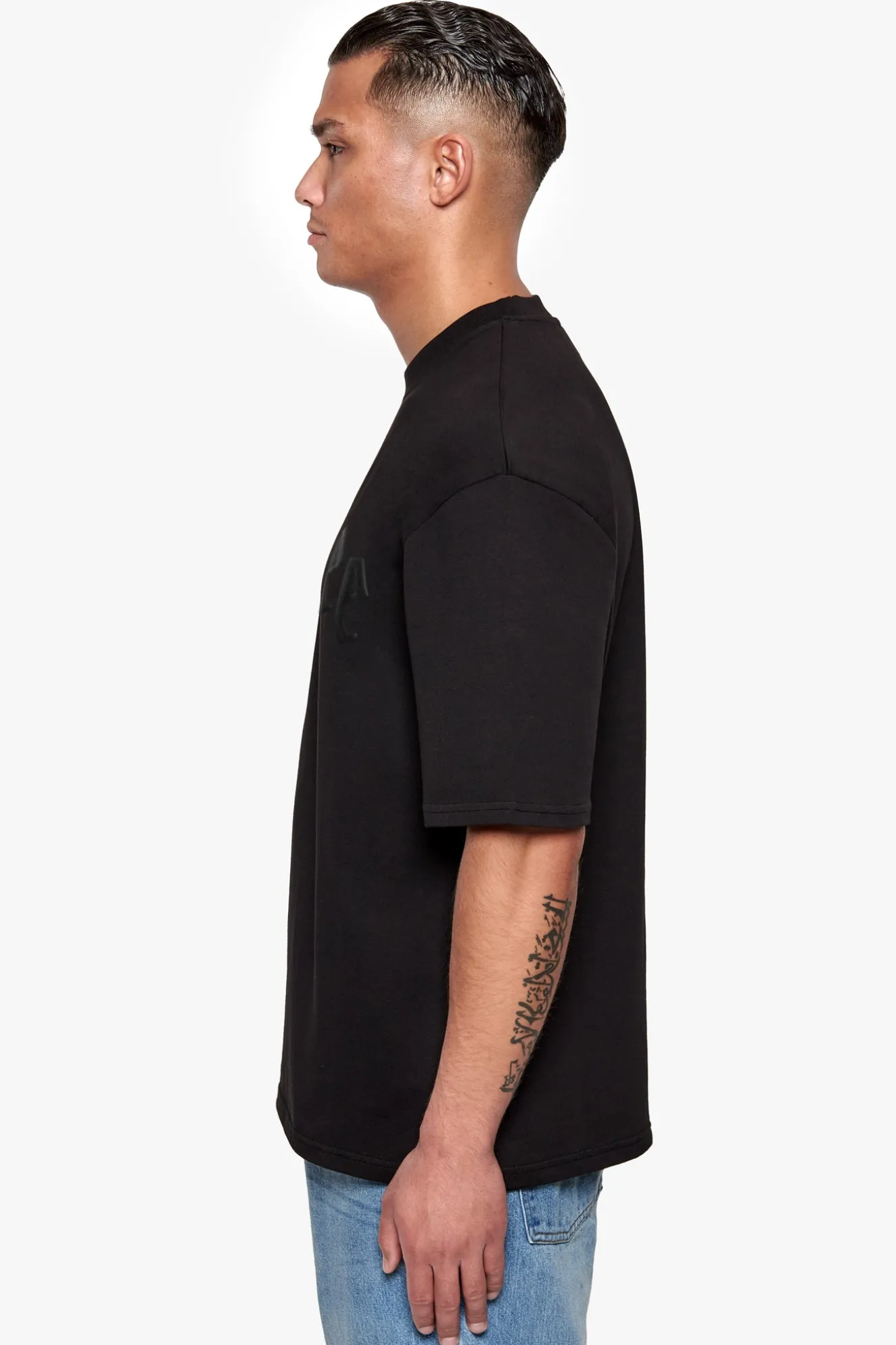 HEAVY OVERSIZE PUFFER PRINT T-SHIRT BLACK