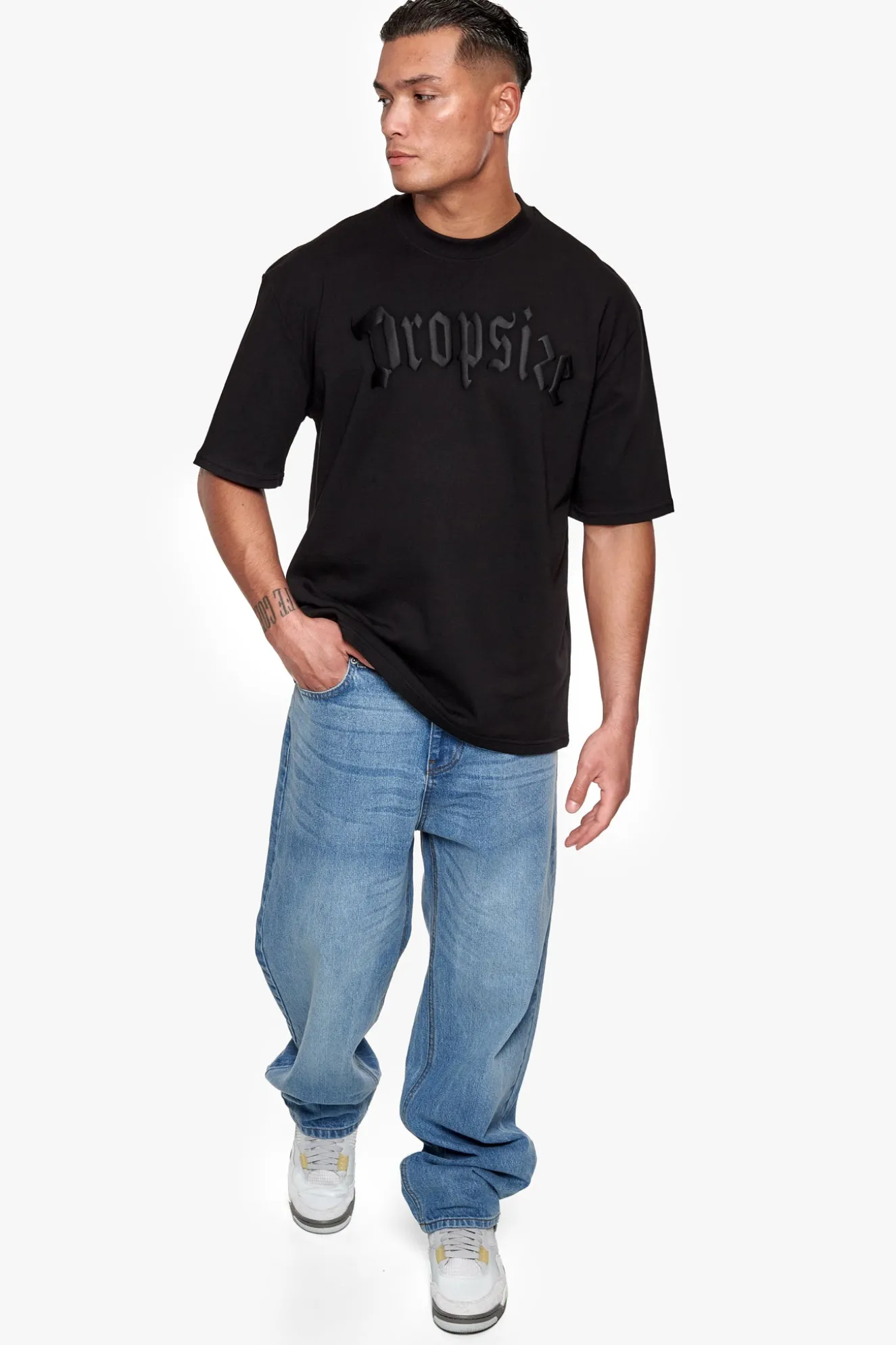 HEAVY OVERSIZE PUFFER PRINT T-SHIRT BLACK