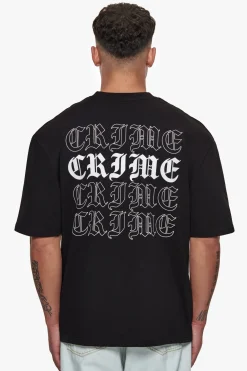 HEAVY OVERSIZE QUAD CRIME T-SHIRT BLACK