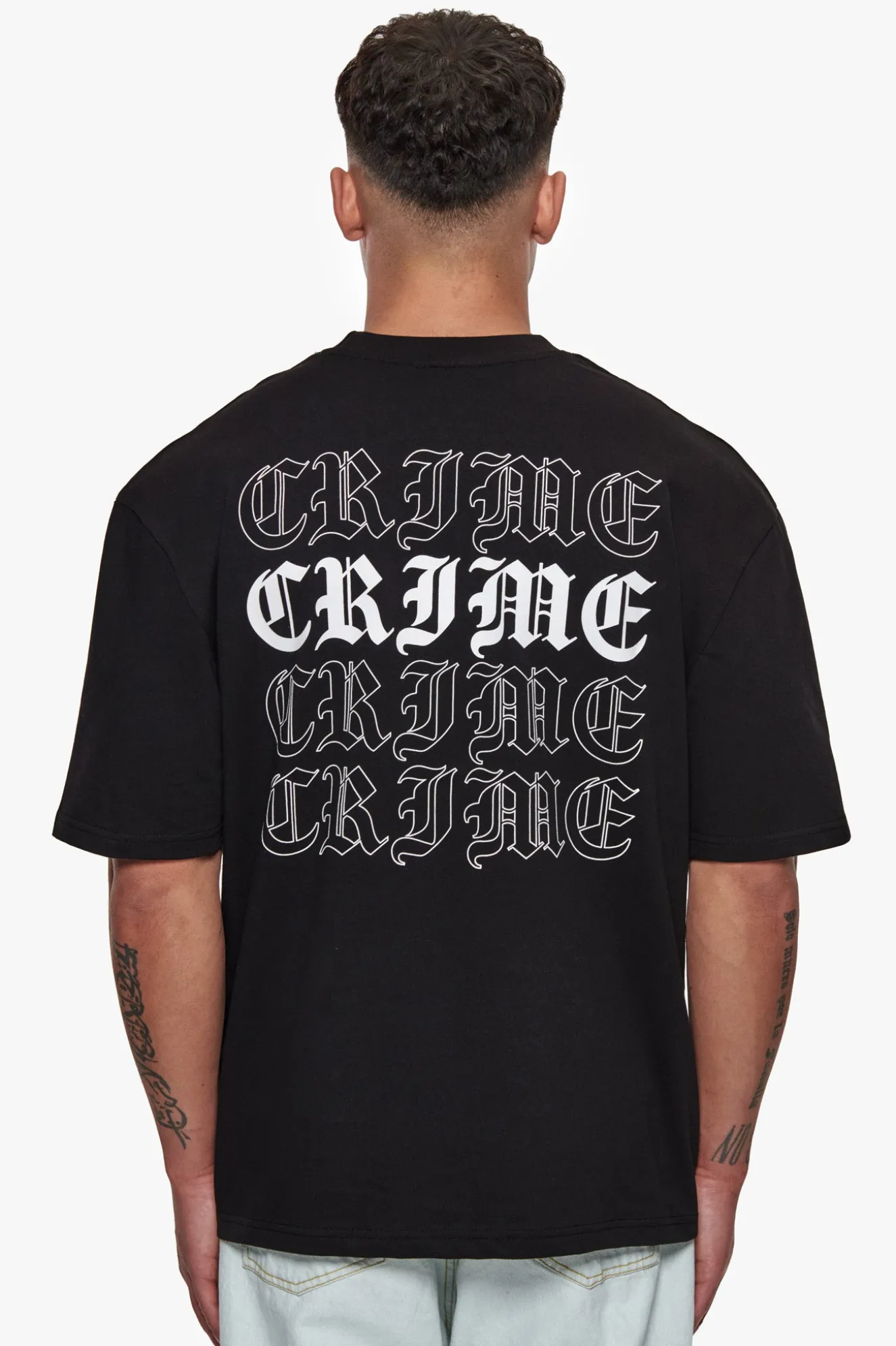 HEAVY OVERSIZE QUAD CRIME T-SHIRT BLACK
