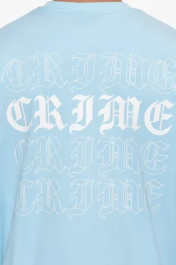 HEAVY OVERSIZE QUAD CRIME T-SHIRT BABY BLUE
