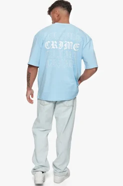 HEAVY OVERSIZE QUAD CRIME T-SHIRT BABY BLUE