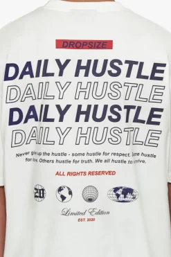 HEAVY OVERSIZE QUATTRO HUSTLE T-SHIRT CREAM