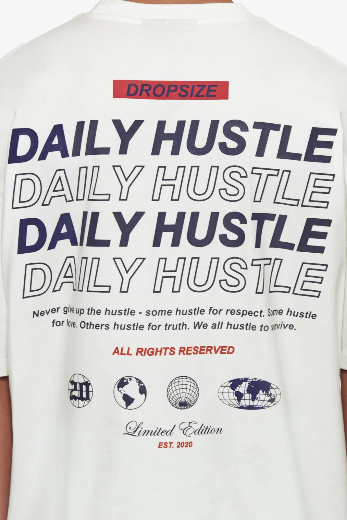 HEAVY OVERSIZE QUATTRO HUSTLE T-SHIRT CREAM