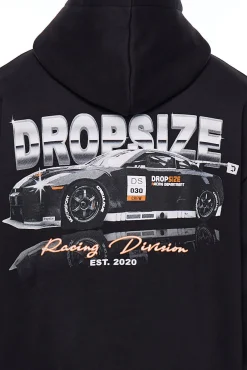 HEAVY OVERSIZE RACING DIVISION HOODIE BLACK