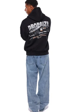 HEAVY OVERSIZE RACING DIVISION HOODIE BLACK