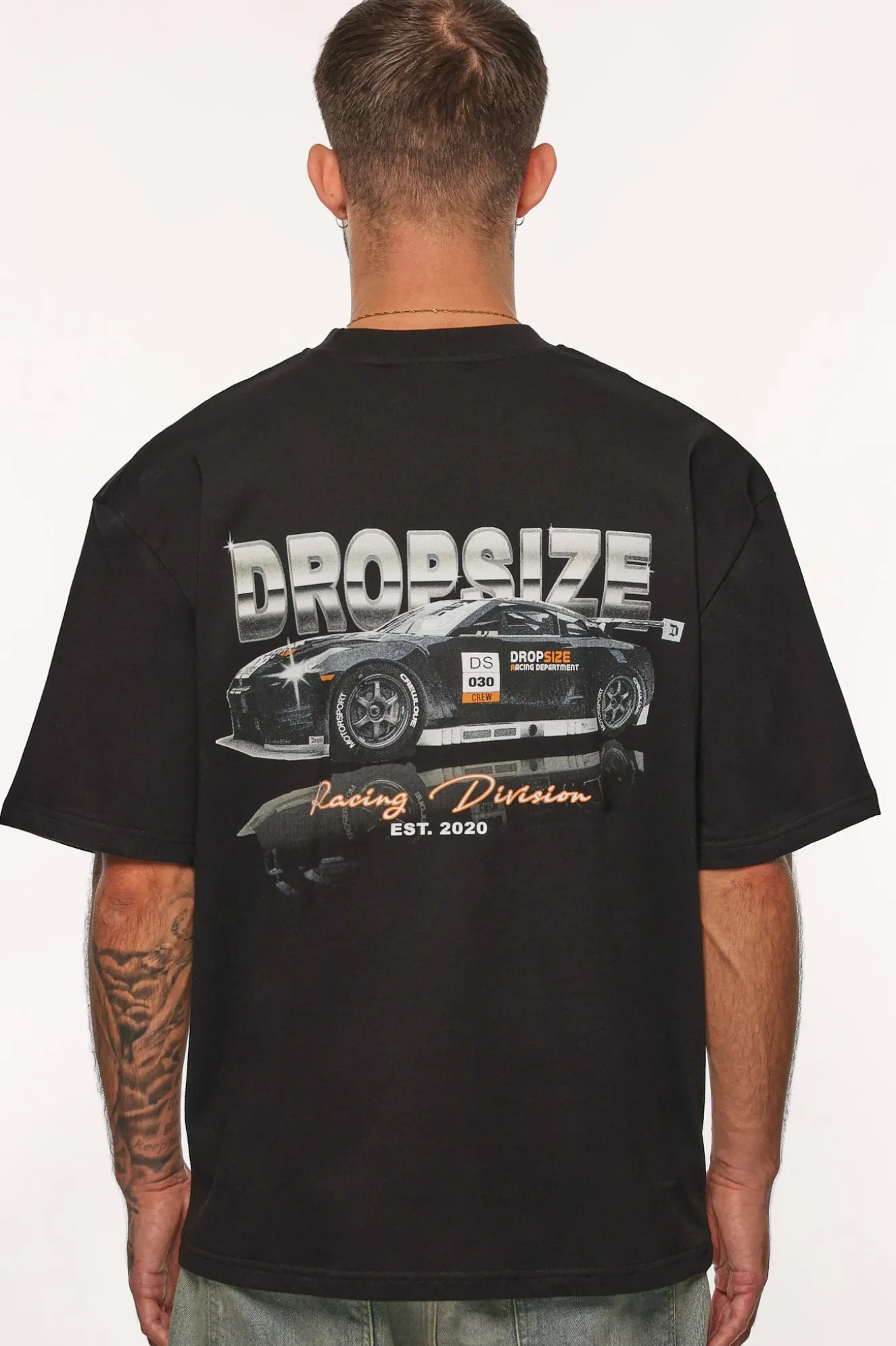 HEAVY OVERSIZE RACING DIVISION T-SHIRT BLACK
