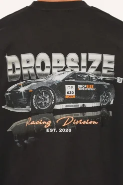 HEAVY OVERSIZE RACING DIVISION T-SHIRT BLACK