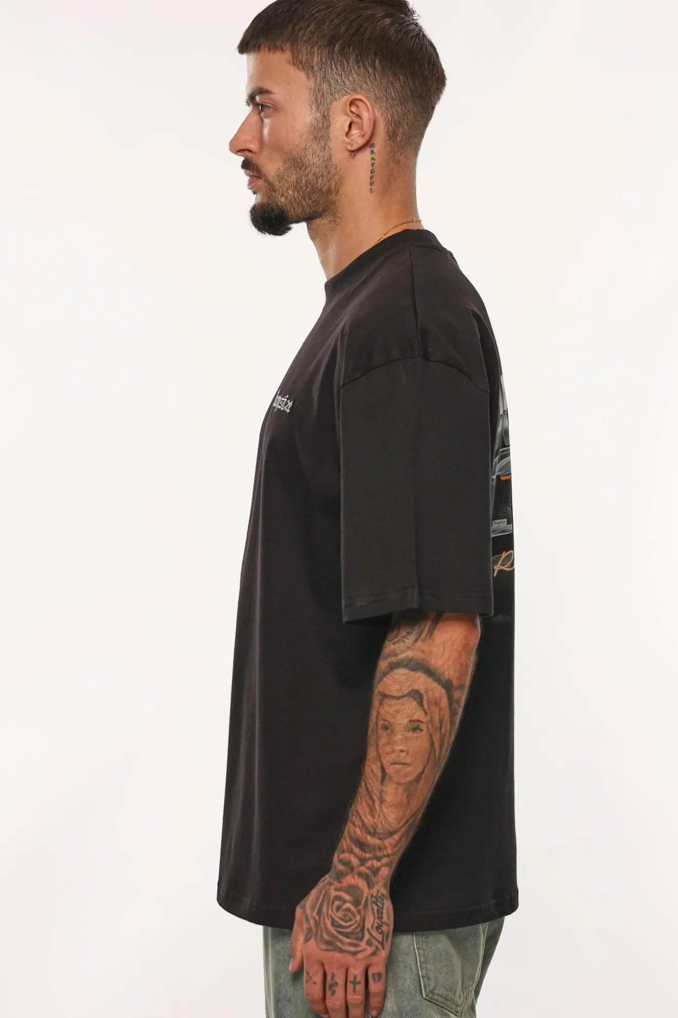 HEAVY OVERSIZE RACING DIVISION T-SHIRT BLACK