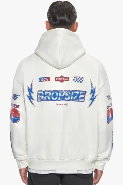 HEAVY OVERSIZE RACING HOODIE CREAM