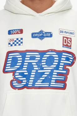 HEAVY OVERSIZE RACING HOODIE CREAM