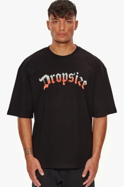 HEAVY OVERSIZE RAINBOW T-SHIRT BLACK