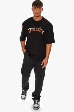HEAVY OVERSIZE RAINBOW T-SHIRT BLACK