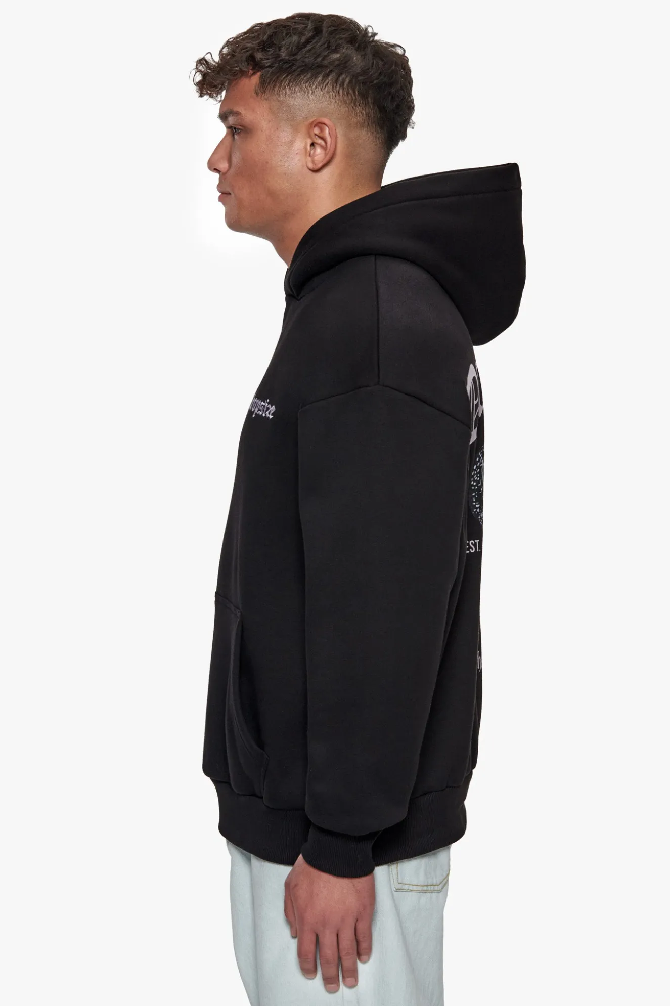 HEAVY OVERSIZE RAISED IN HELL HOODIE BLACK