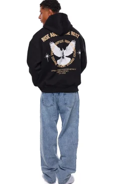 HEAVY OVERSIZE RISE ABOVE HOODIE BLACK