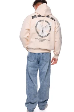 HEAVY OVERSIZE RISE ABOVE HOODIE COCONUT MILK