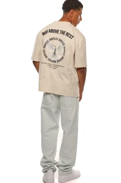 HEAVY OVERSIZE RISE ABOVE T-SHIRT COCONUT MILK