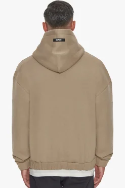 HEAVY OVERSIZE RUBBER PATCH HOODIE WEATHERED TEAK