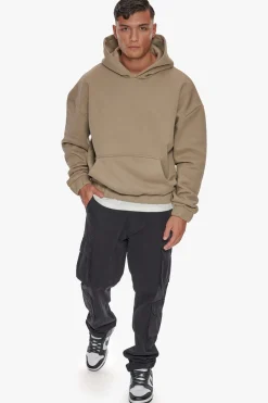 HEAVY OVERSIZE RUBBER PATCH HOODIE WEATHERED TEAK