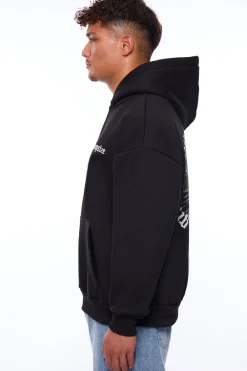 HEAVY OVERSIZE SIDE OF HELL HOODIE BLACK