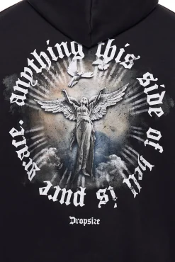 HEAVY OVERSIZE SIDE OF HELL HOODIE BLACK