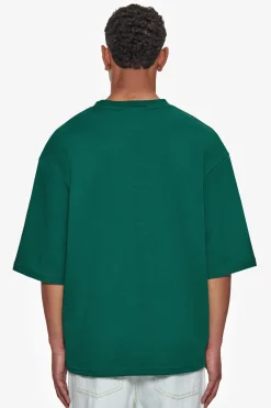 HEAVY OVERSIZE SILK EMBO T-SHIRT GREEN