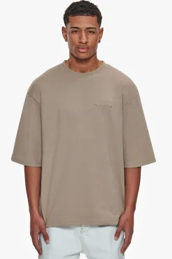 HEAVY OVERSIZE SILK EMBO T-SHIRT SIMPLY TAUPE