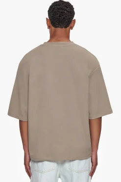 HEAVY OVERSIZE SILK EMBO T-SHIRT SIMPLY TAUPE