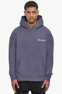 HEAVY OVERSIZE SMALL EMBO HOODIE GRANITE