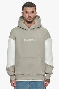 HEAVY OVERSIZE SPLIT COLOUR V2 HOODIE STONE