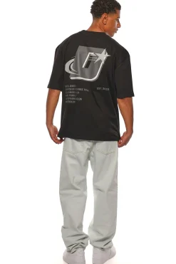 HEAVY OVERSIZE STAR LOGO T-SHIRT BLACK