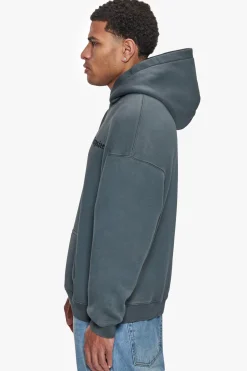 HEAVY OVERSIZE STONE GREY EMBO HOODIE