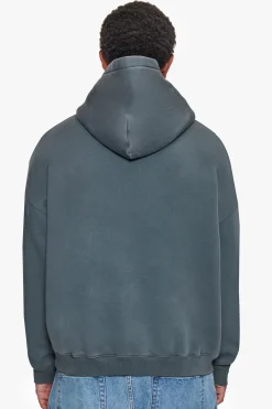 HEAVY OVERSIZE STONE GREY EMBO HOODIE