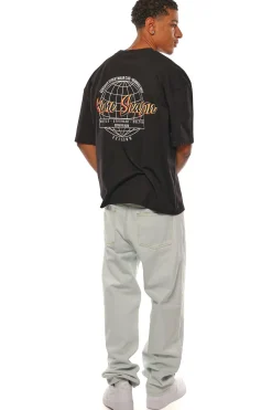 HEAVY OVERSIZE STREETWEAR CLUB T-SHIRT BLACK