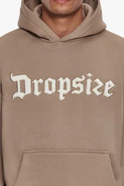 HEAVY OVERSIZE TERRY EMBO HOODIE SILVER MINK