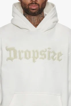 HEAVY OVERSIZE TERRY EMBO HOODIE CREAM